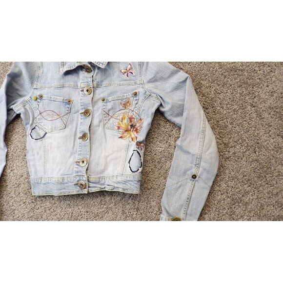 Vintage Y2K 00s Zana Di Denim Jacket Embroidered 90s Short Jean Jacket Sz Small - Picture 5 of 16